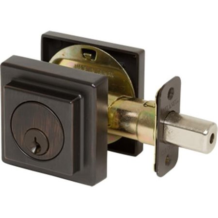 DELANEY CONTEMPORARY Delaney Contemporary 355007 Square Single Cylinder Deadbolt In Tuscany Bronze 355007